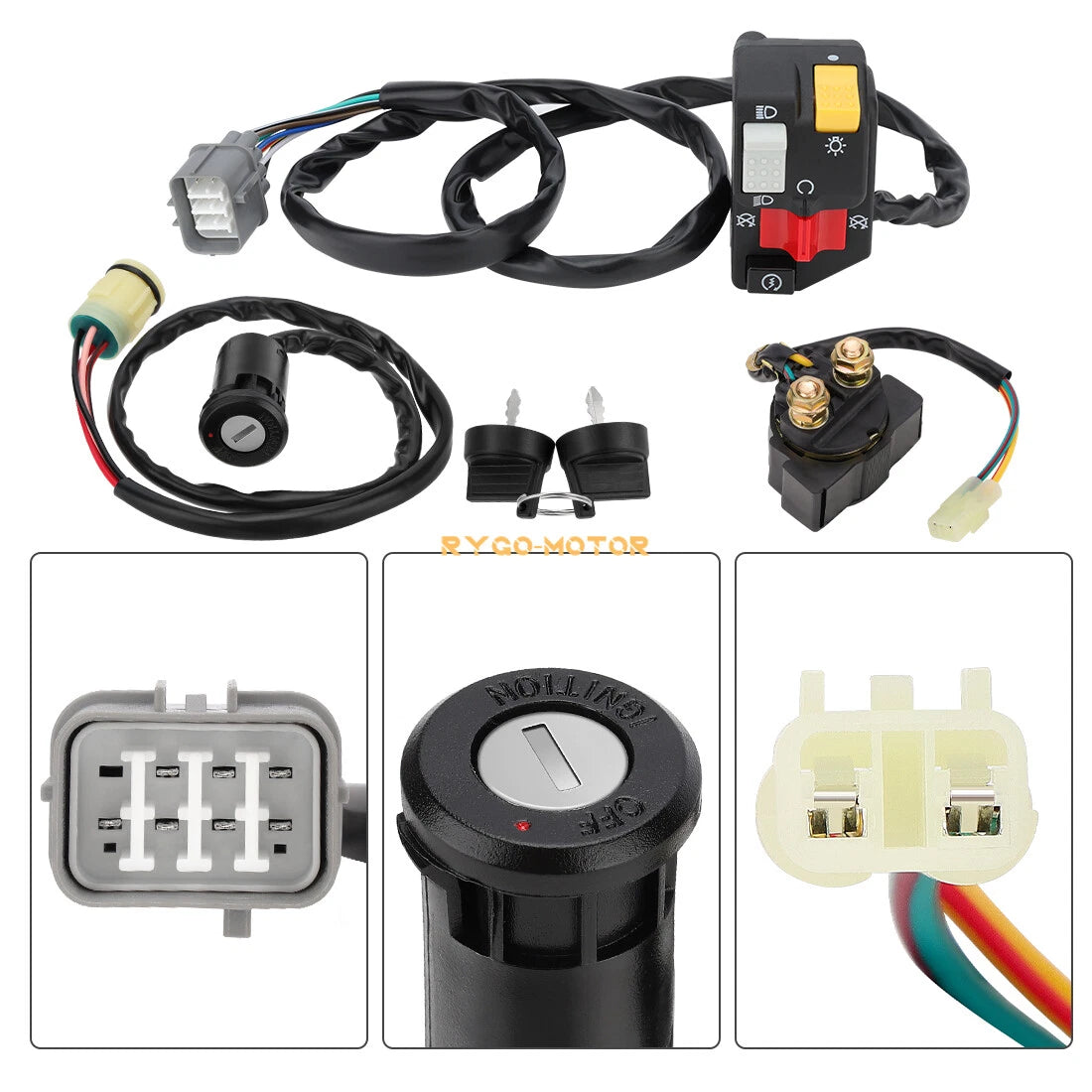 Handlebar Key Starter Relay Switch Kit for Honda Rancher 350 (2000–2005)