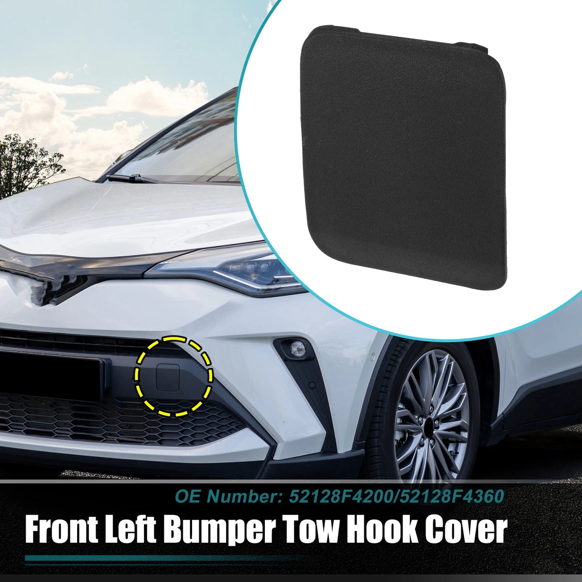 Bumper Tow Hook Cover for Toyota CHR 2021-2022 () Black