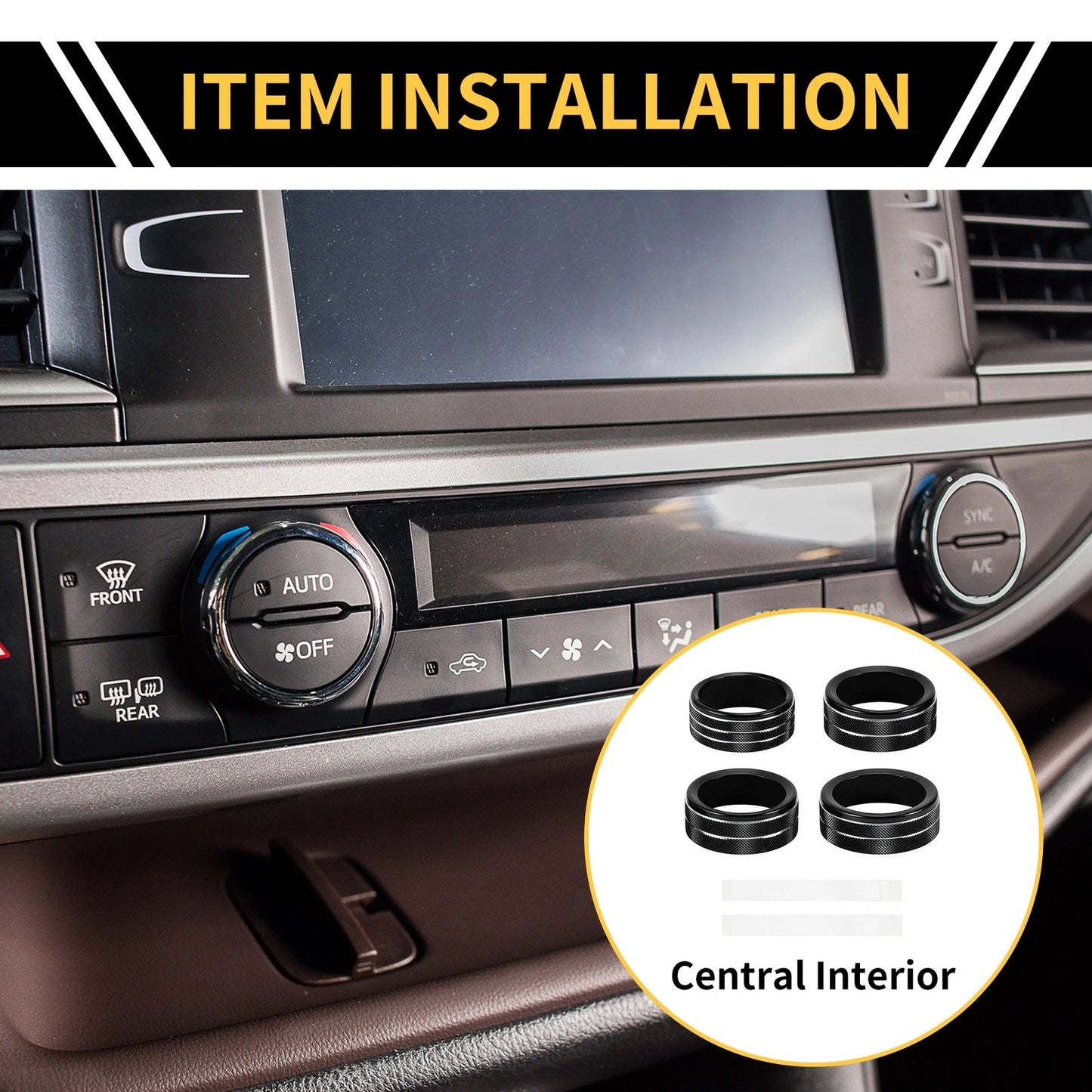 AC Headlight Switch Knob Cover Ring for Jeep Gladiator JT (2018-2021) Black