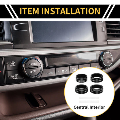 AC Headlight Switch Knob Cover Ring for Jeep Gladiator JT (2018-2021) Black