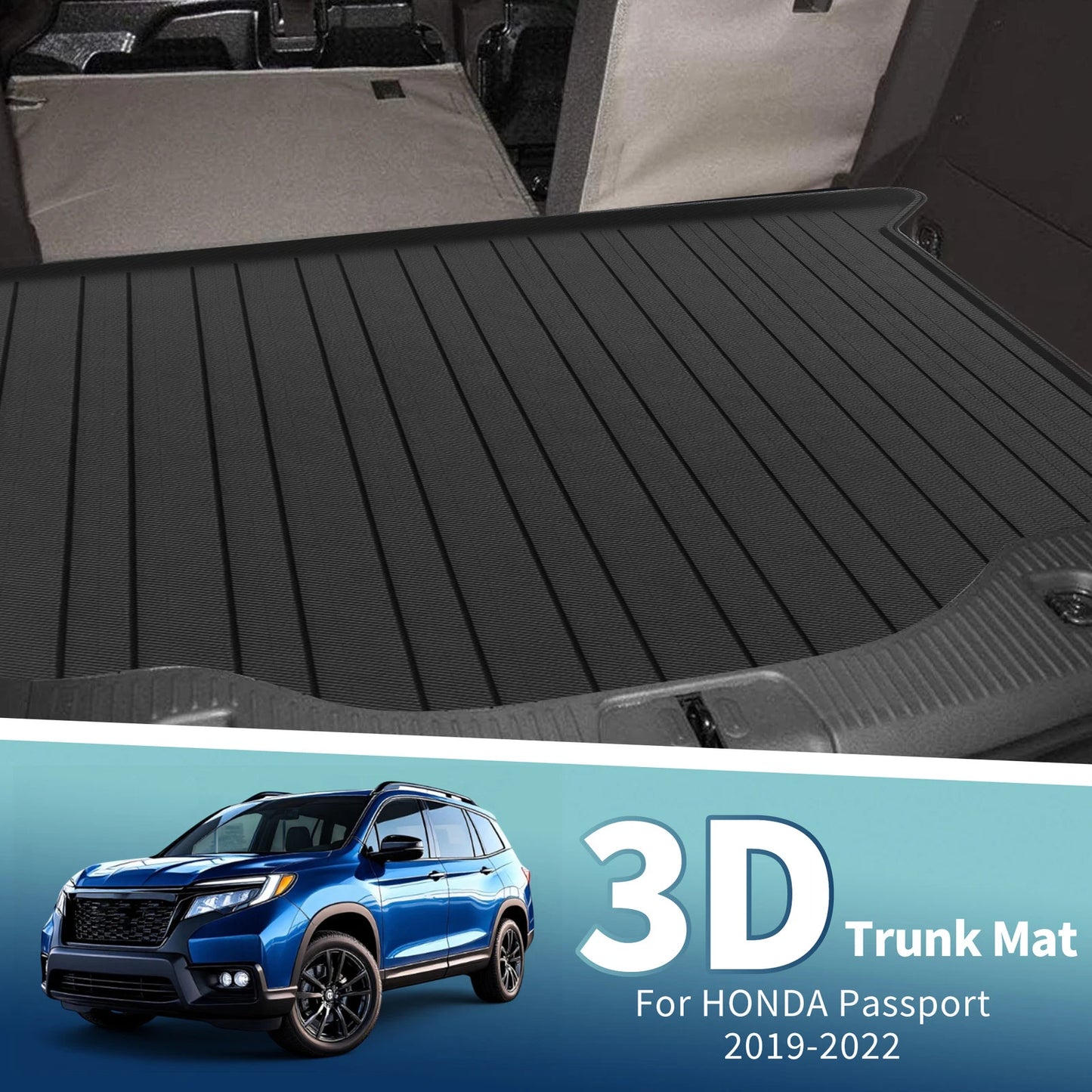 Flat Face Cargo Liner Trunk Mat for Honda Passport (2019-2022) 1 Pc