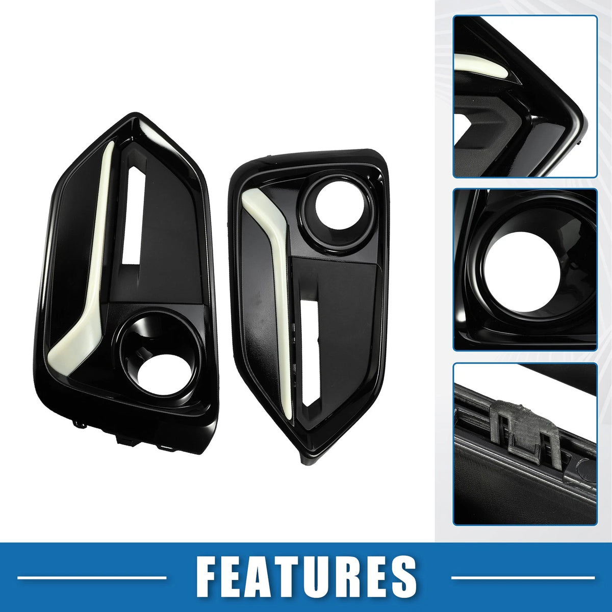 Fog Light Grille Cover Trim Pair for Honda Civic (2020-2021)