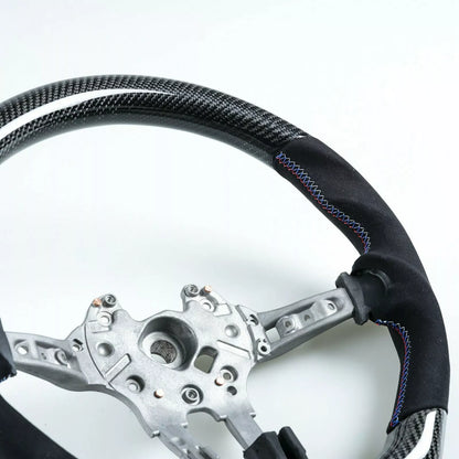 Steering Wheel Cover for BMW F80 M3/F82 M4 (2014-2023) - Carbon Suede, 3 Colors
