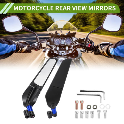1set M8/M10 Motorcycle Rear View Mirror Blue Aluminum Alloy for Motorcycle