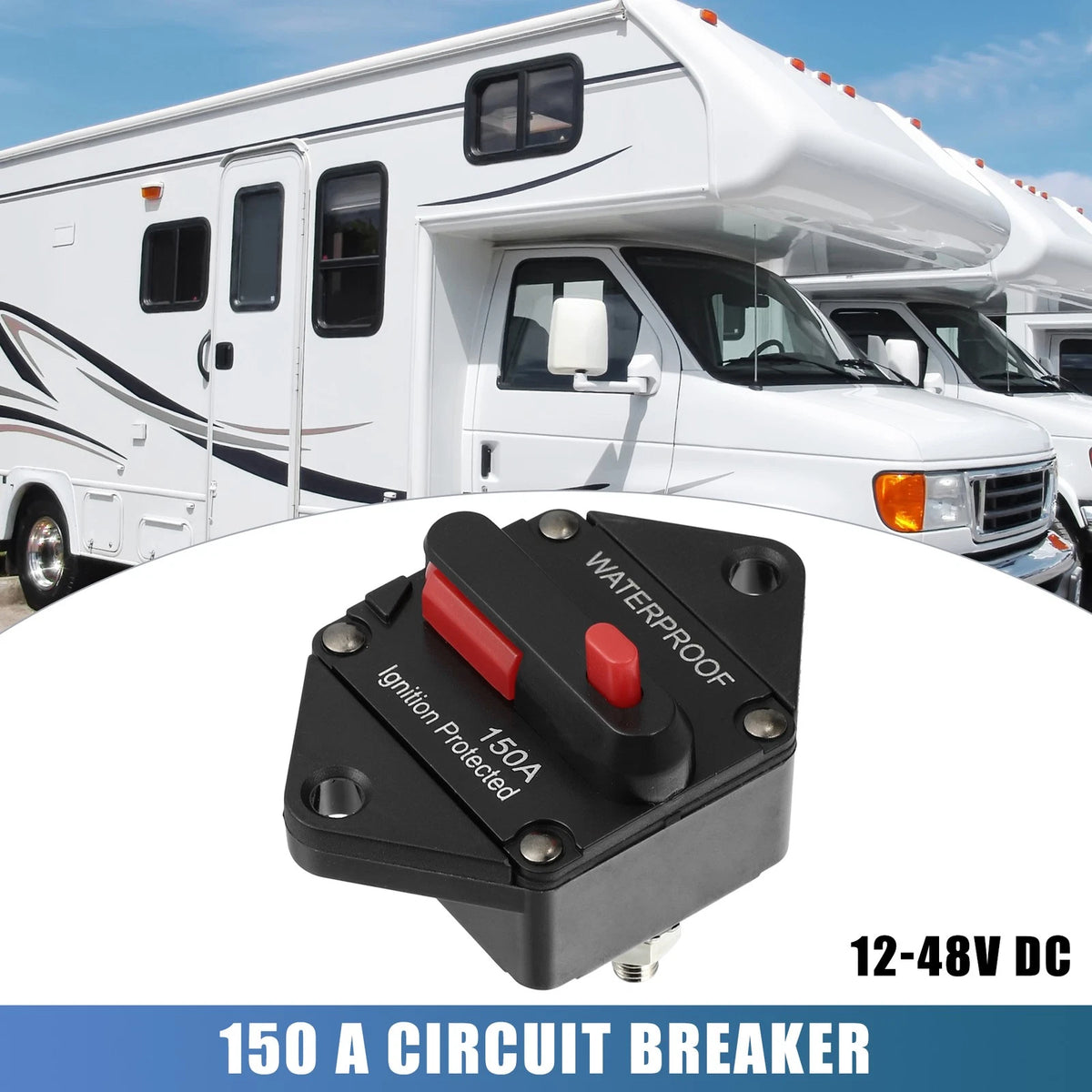 Waterproof 150A 12V-48VDC Circuit Breaker for Automotive Marine