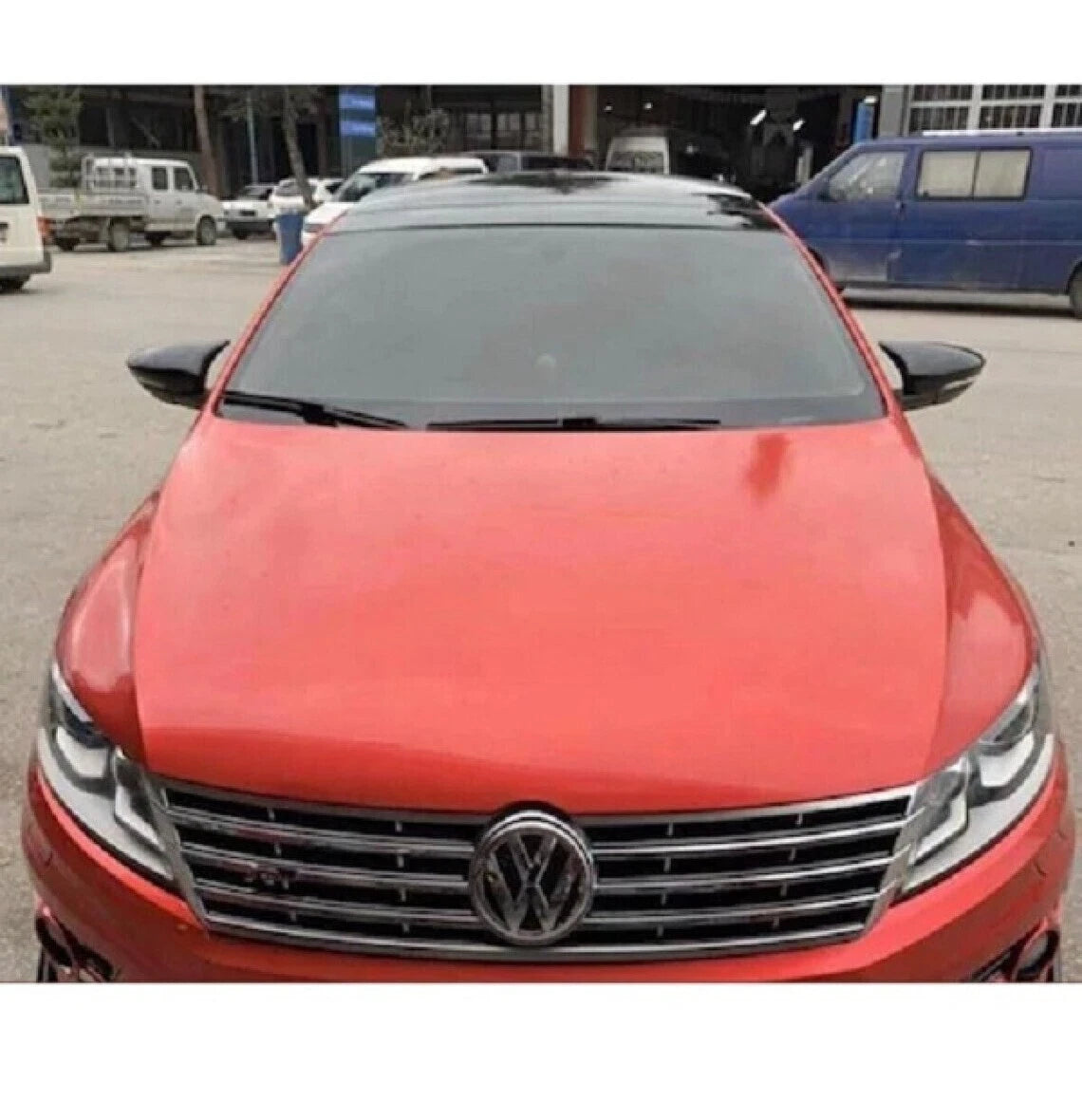 Side View Mirror Covers Gloss Black 2 Piece for VW Passat CC (2009-2011)