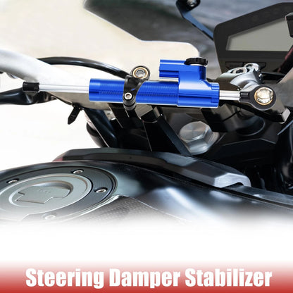 Steering Damper Blue Adjustable Linear Stabilizer for Universal Motorcycle