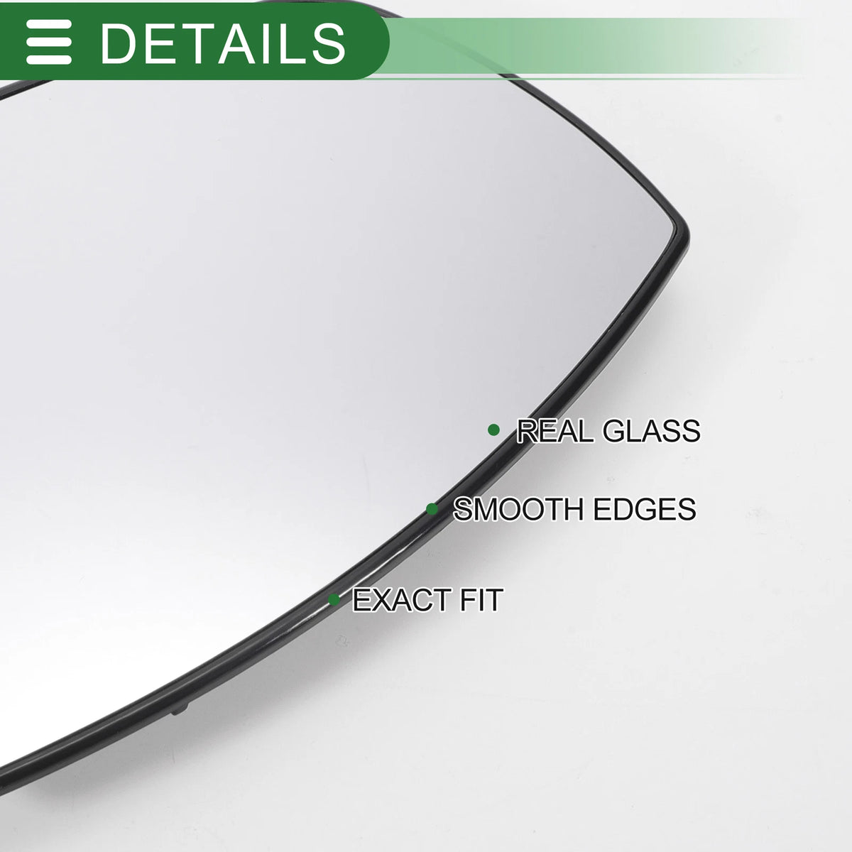 Left Side White Mirror Glass w/ Back Convex Heated for Ford EcoSport (2013-2023)