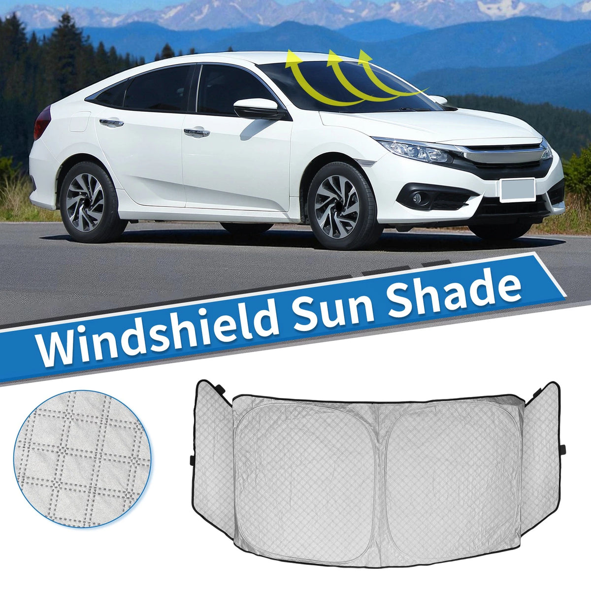 Aluminum Film Foldable Window Cover for Mitsubishi Delica B34A