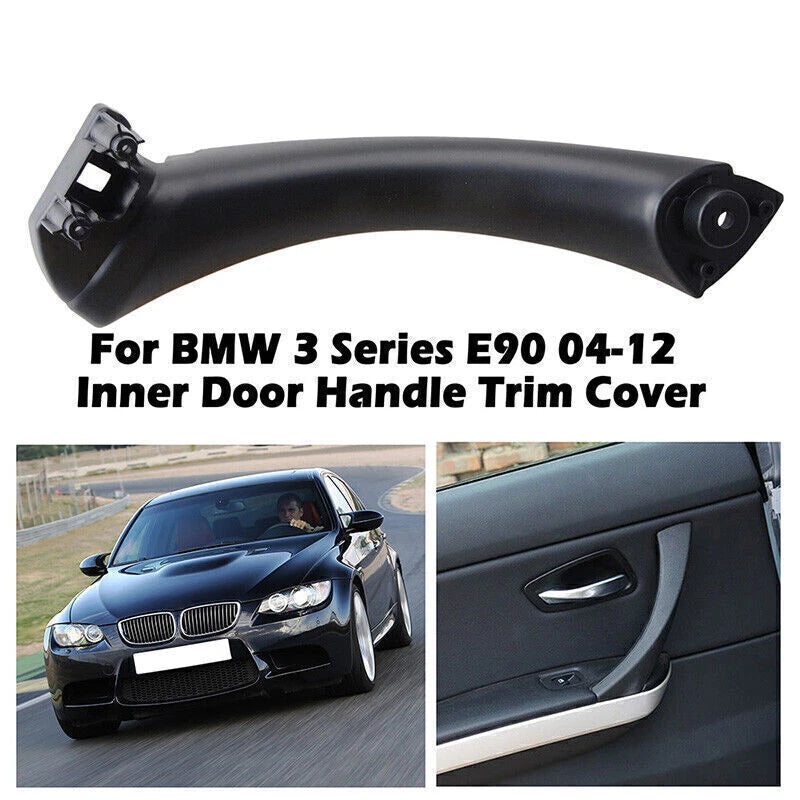 Black Left Side Inner Door Panel Handle Trim Cover for BMW E90 328i (2007-2013)