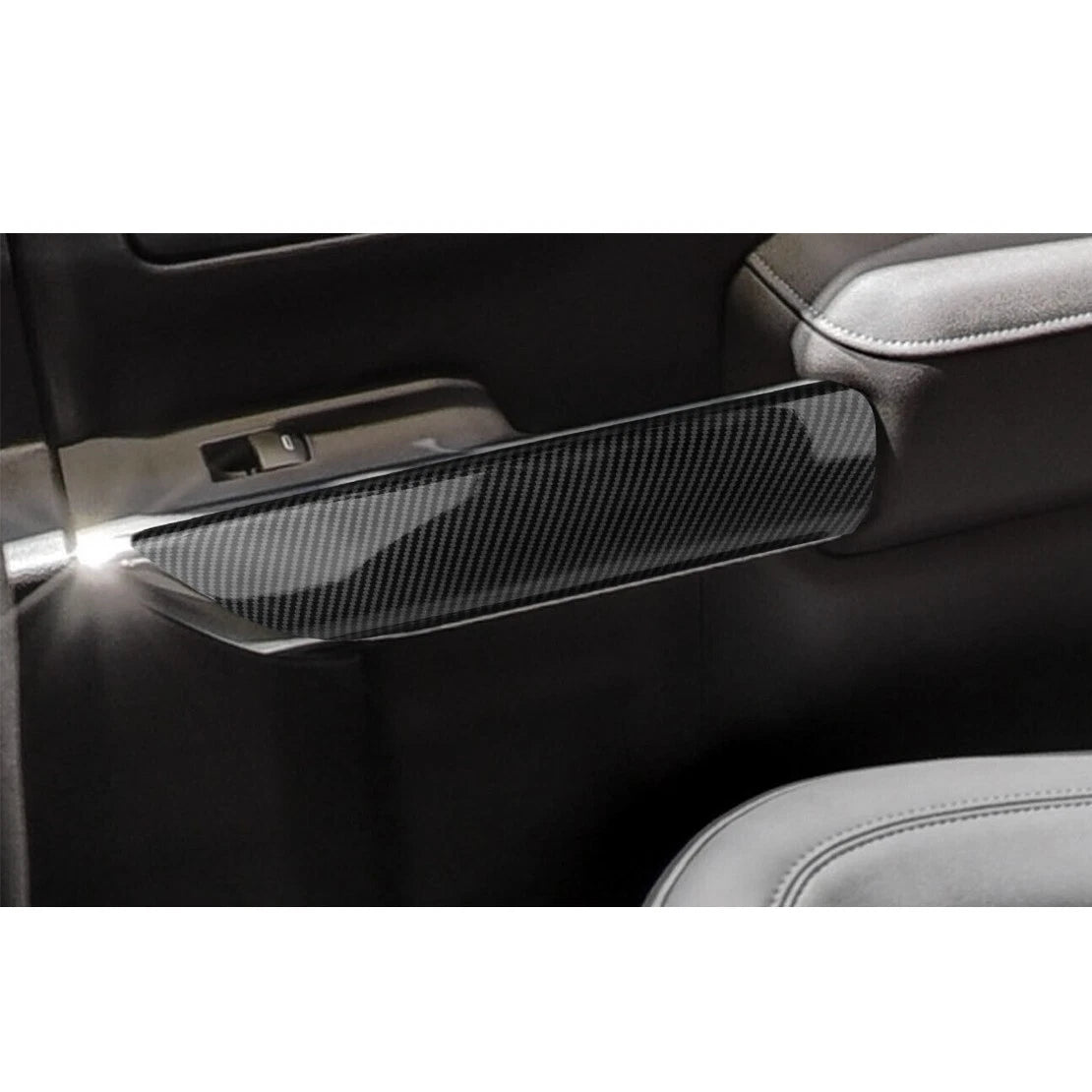 Carbon Fiber Front Door Panel Trim for Chevrolet Silverado Crew Cab (2014-2023)
