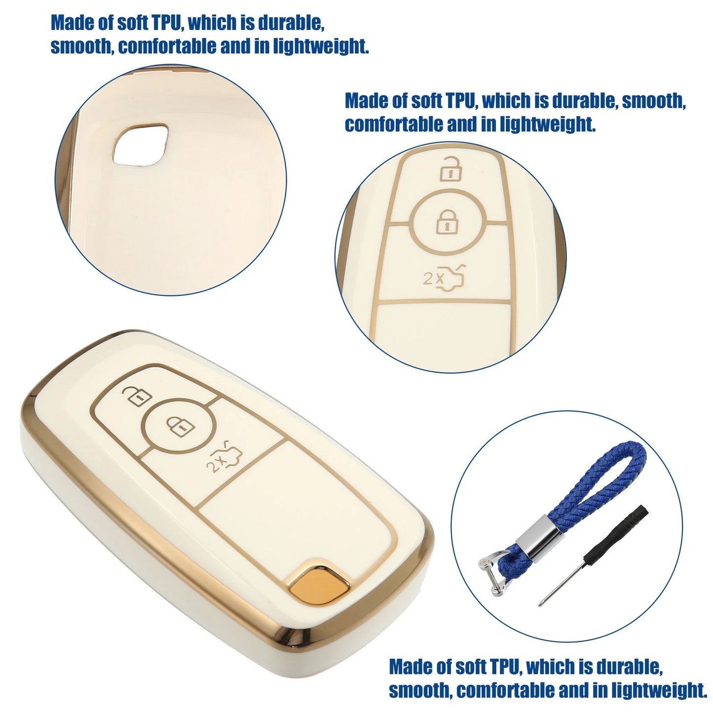 TPU 3 Button Keyless Entry Remote Cover for Ford Bronco (2021-2023)
