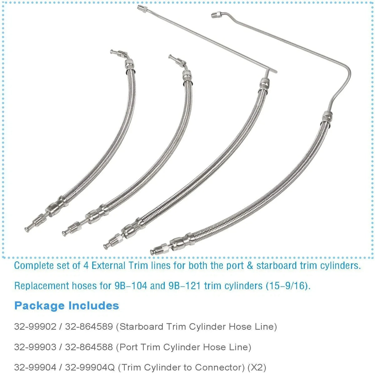 Trim Cylinder Hose Kit for MerCruiser Bravo 1/2/3 (1990-2023)
