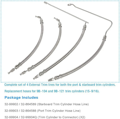 Trim Cylinder Hose Kit for MerCruiser Bravo 1/2/3 (1990-2023)