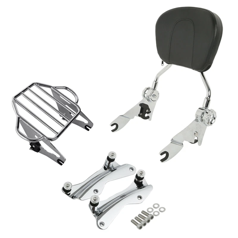 Backrest Sissy Bar Rack 4 Point Docking Hardware for Harley Road Glide (14-24)