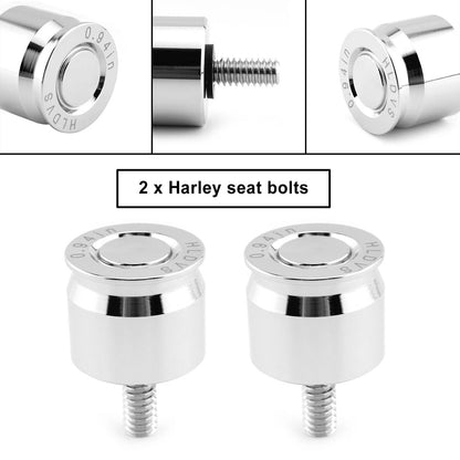 2 x Seat Bolt Aluminum Anodized Chrome for Harley Dyna Softail (2000-2023)