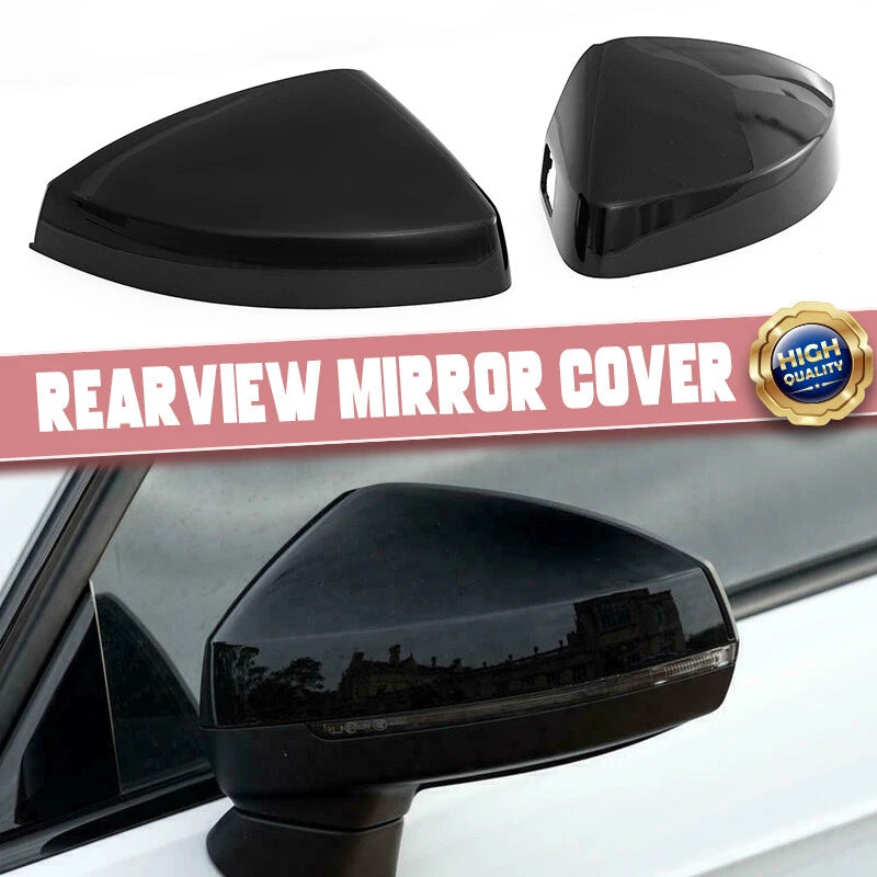 Gloss Black Mirror Cover Caps for AUDI A3 8V S3 RS3 2014-2020 (2 x)