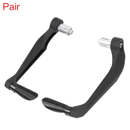 Pair 22mm Striped Brake Clutch Protector Hand Guard for Motorcycle Black
