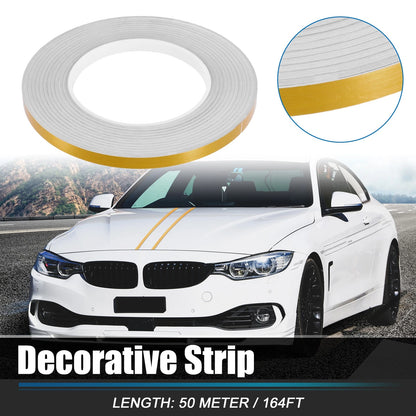 0.3" Width 164ft Strips Waterproof Gold Tone for Car Motorcycle