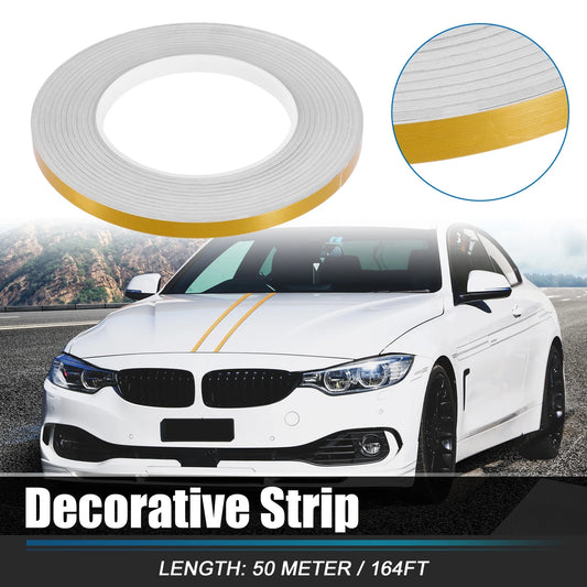 0.3" Width 164ft Strips Waterproof Gold Tone for Car Motorcycle