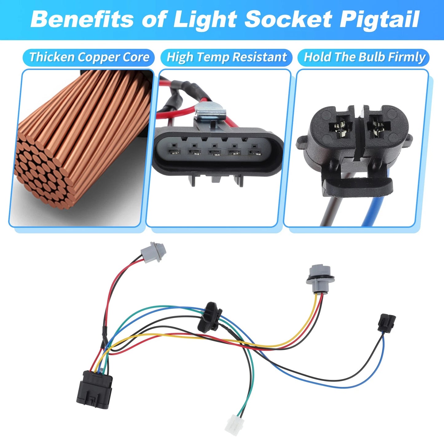 Head Light Bulb Socket Wiring Harness for Chevrolet Impala Monte Carlo