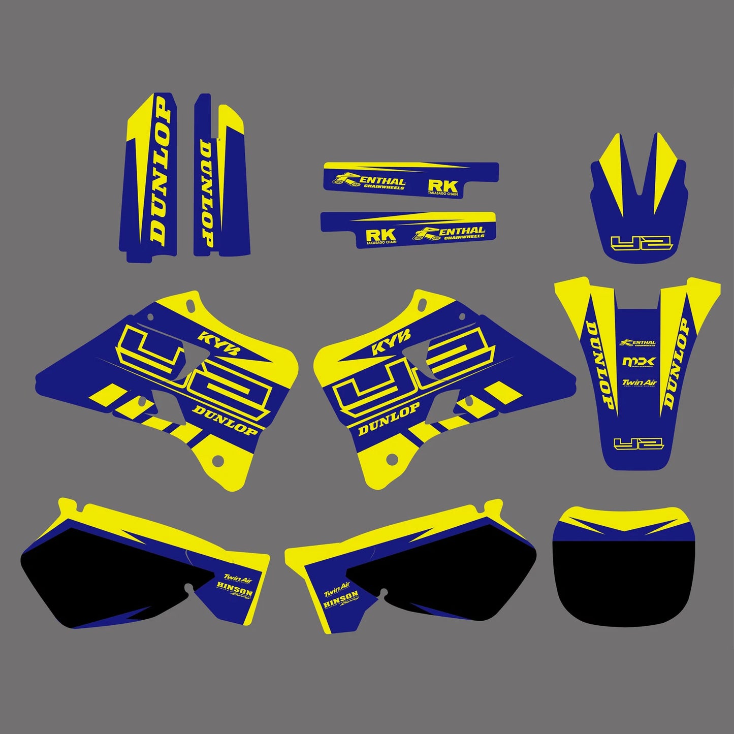 Graphics Kit Decals for Yamaha YZ125 YZ250 (1996-2001)