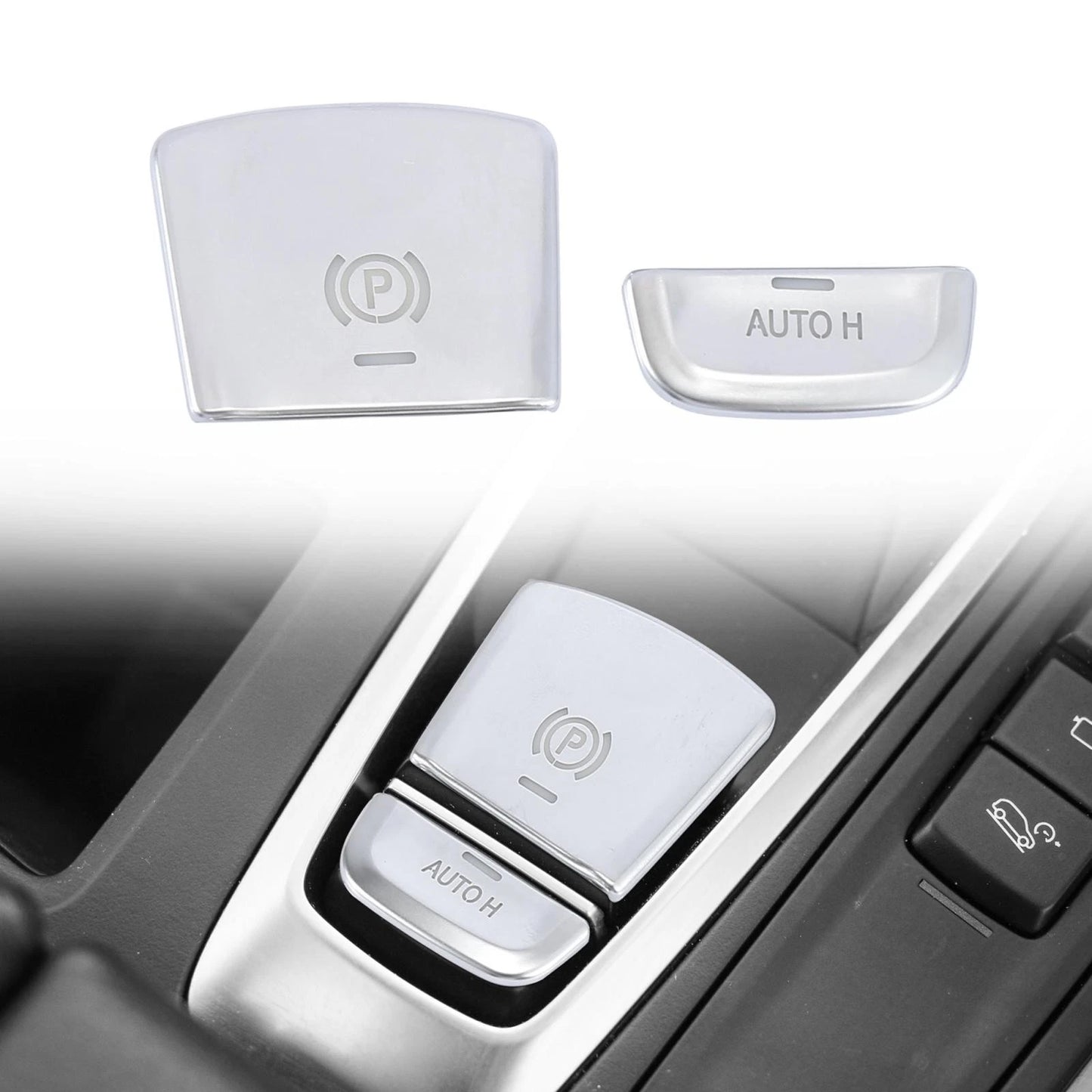 Parking Brake Switch P Button Covers Set for BMW 5 Series, 7 Series (2001-2023)