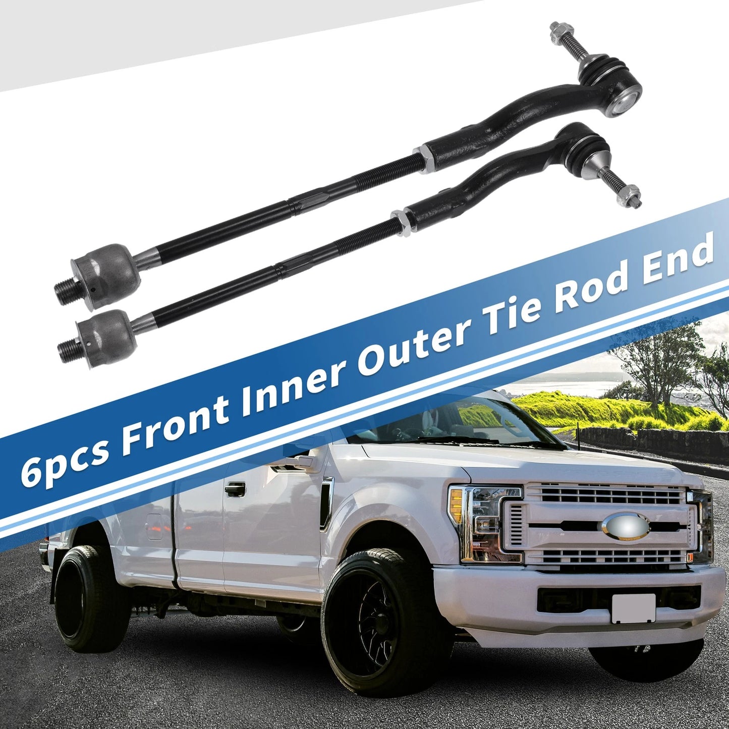 2 x Front Outer Tie Rod End Links Kit for Ford Crown Victoria (2003-2011)