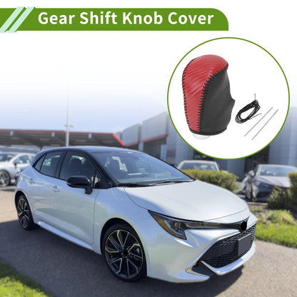 Red Carbon Fiber Gear Shift Knob Cover for Nissan X-Trail Rogue (2014-2020)