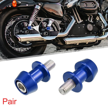 Pair M10x1.5 Blue Motorcycle Swing Arm Spools Sliders Stand for Kawasaki