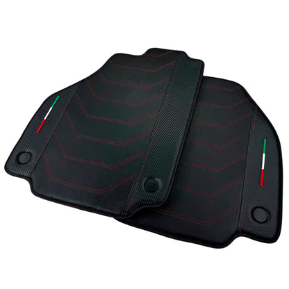 AutoWin Leather Floor Mats for Ferrari 488 GTB 2015-2022 with Carbon Fiber