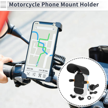 Phone Mount Holder for Motorcycle Rearview Mirror Mount 4.7-7.2in Nylon Black