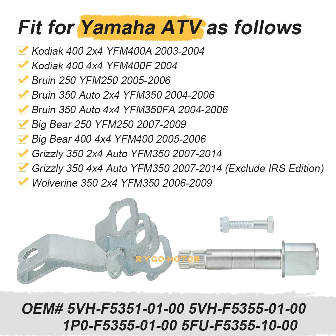 Rear Drum Brake Camshaft Arm for Yamaha Wolverine 350 2x4 YFM350 (2006-2009)