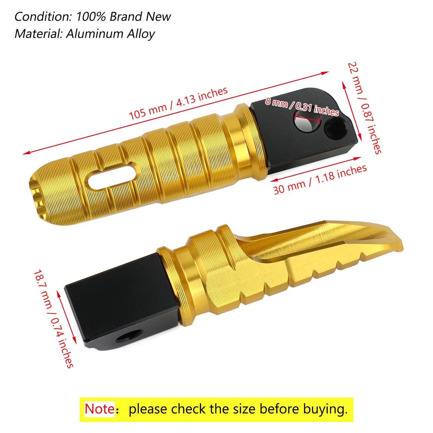 Rear Footrest Pegs for BMW R NINET, F900R, 900XR, R1200R, R1200RS (2014-2023)