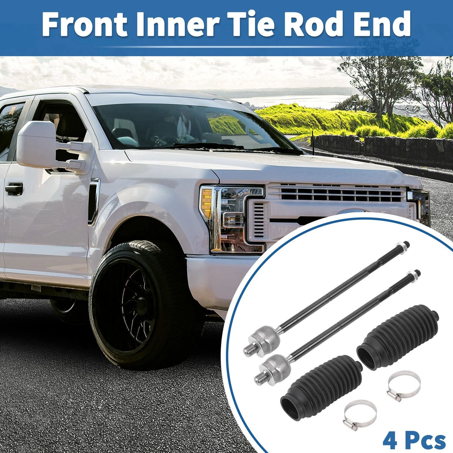 4 x Front Inner Tie Rod End Links for Ford Mustang (2005-2010)