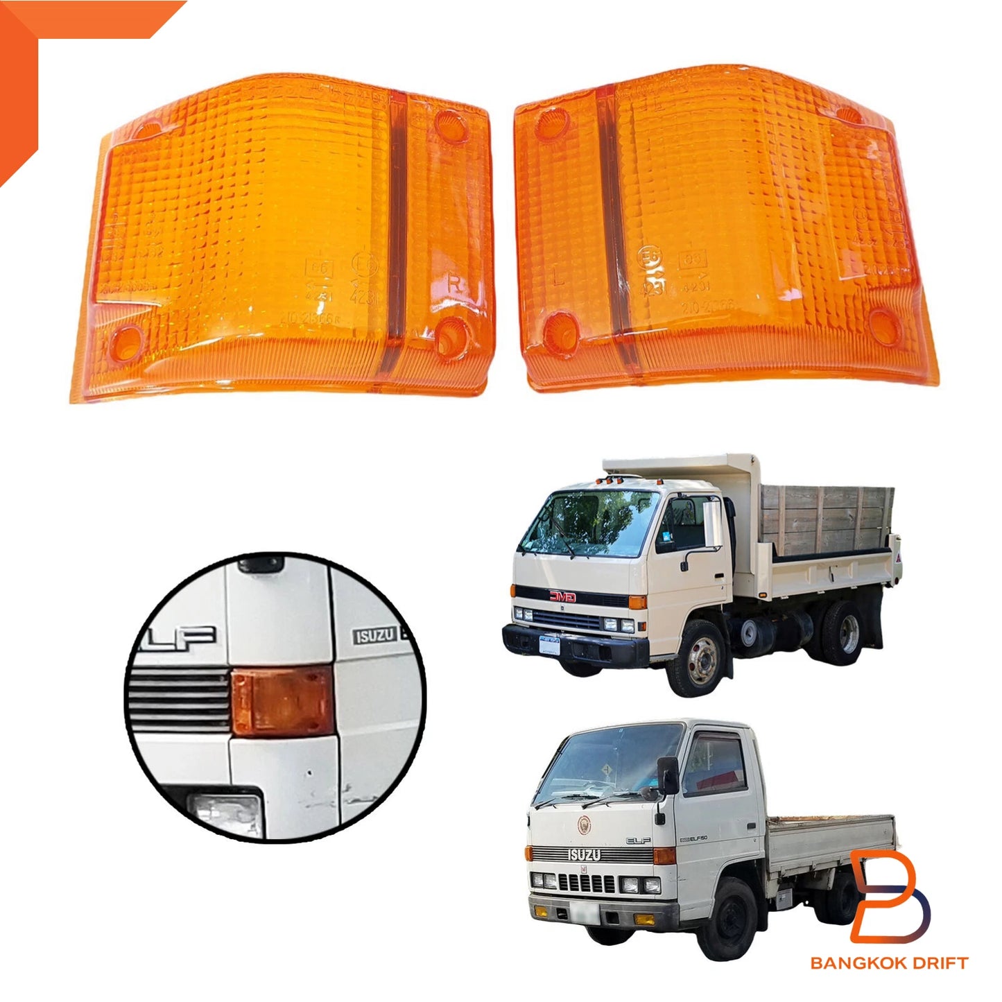 Amber Front Turn Signal Lens for Isuzu Elf NPR NHR NKR (1985-1993)