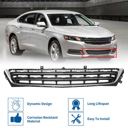 Front Lower Bumper Grille Chrome Silver Tone for Chevrolet Impala (2014-2020)