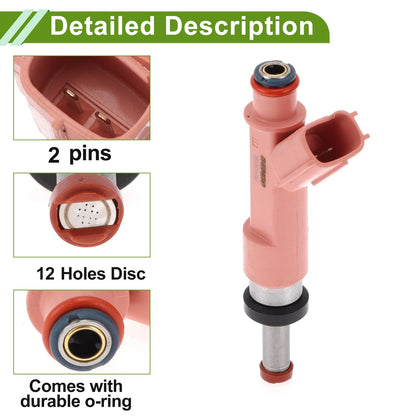 Fuel Injector 1 x Pink Silver Tone for Toyota Corolla (2009-2013)