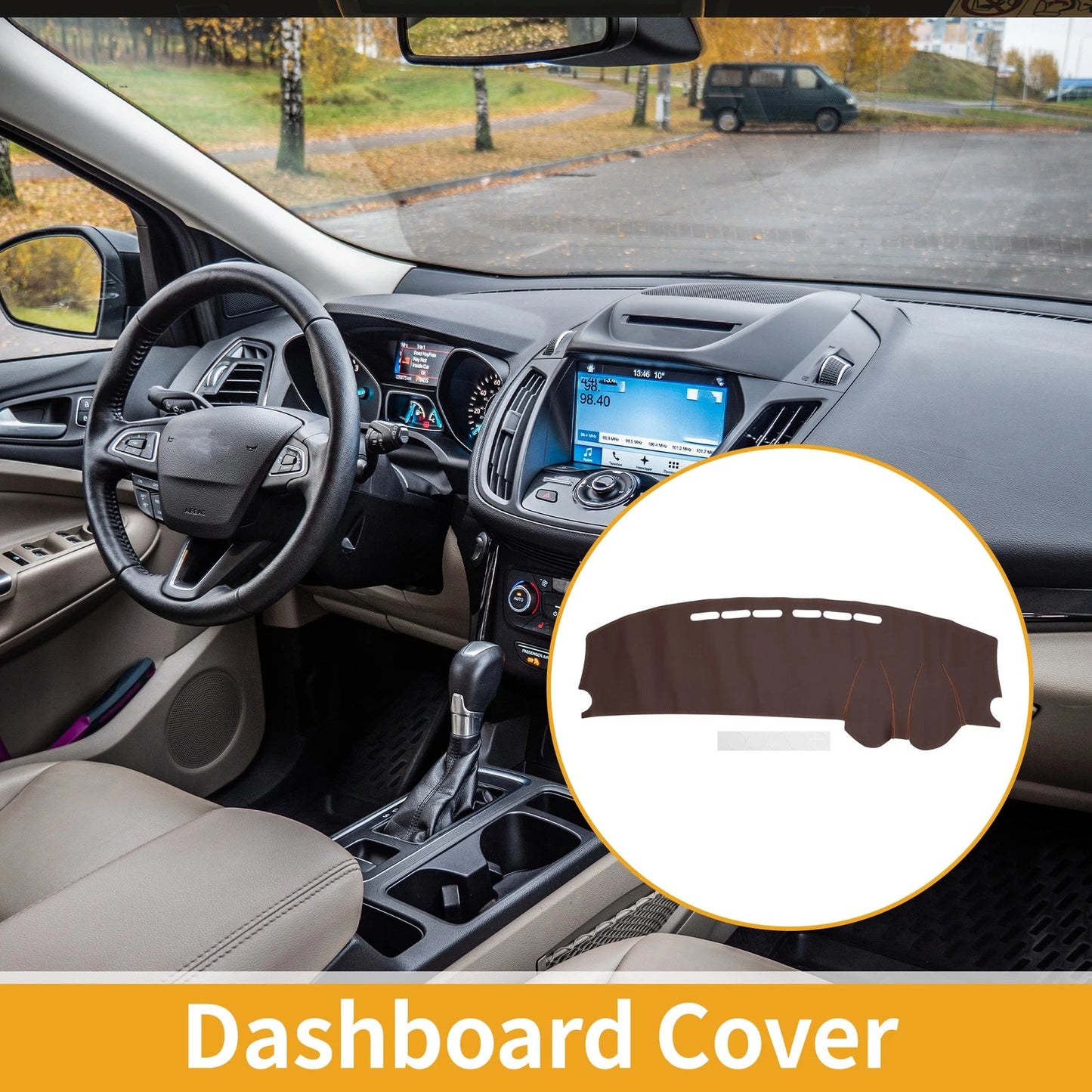 Dashboard Cover Brown Anti-Slip for Mitsubishi Outlander Airtrek (2001-2006)