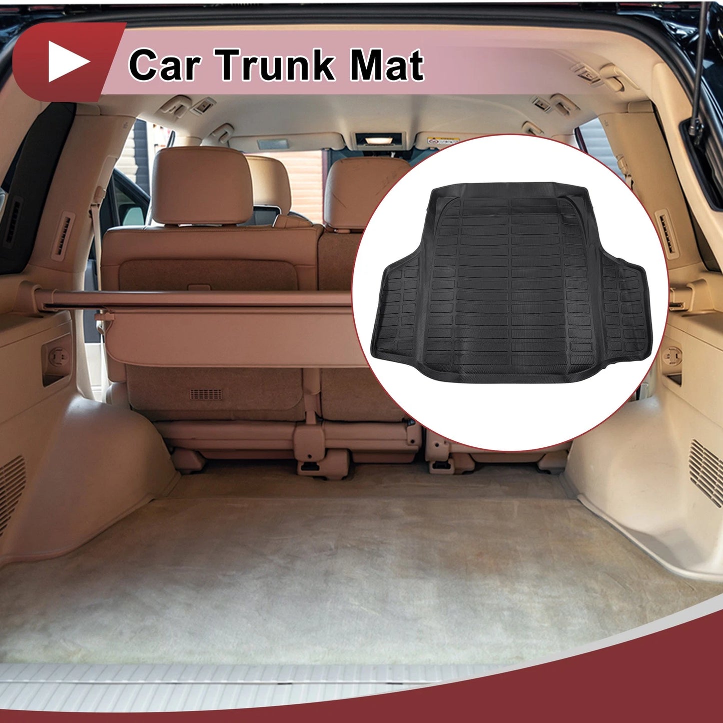 Cargo Liner Rear Trunk Mat for Honda Accord (2013-2017) Long Grid Pattern TPE