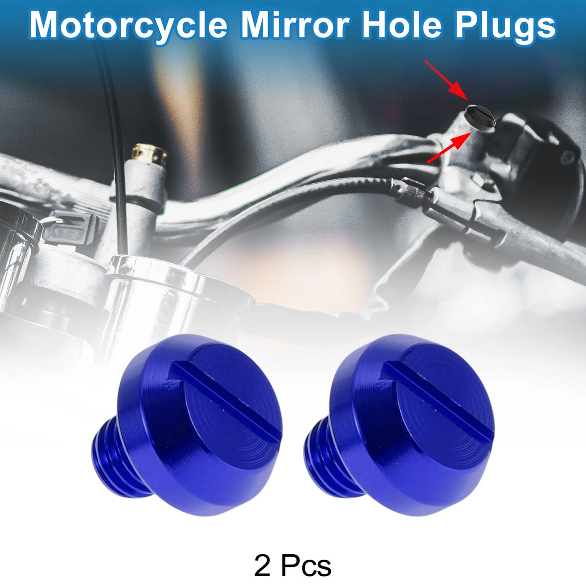 Mirror Hole Plugs / M8x1.25 / Motorcycle Screws Blue for Motorcycle