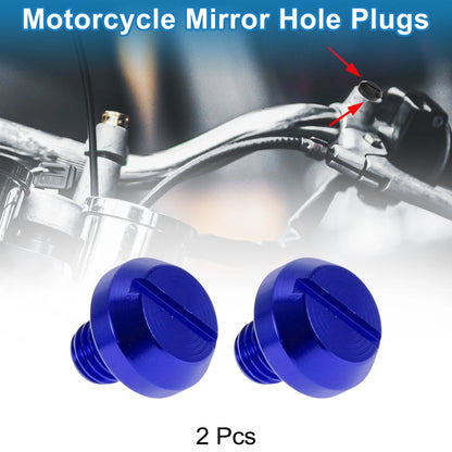 Mirror Hole Plugs / M8x1.25 / Motorcycle Screws Blue for Motorcycle