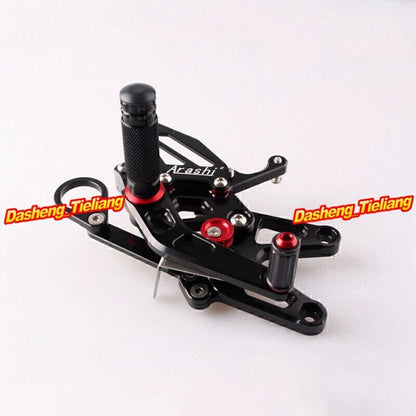 Black Adjustable Rearset Footpeg Set for BMW S1000RR (2010-2013)