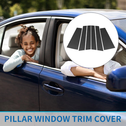 6 Pcs Door Pillar Window Trim Carbon Fiber for Toyota Highlander (2014-2023)