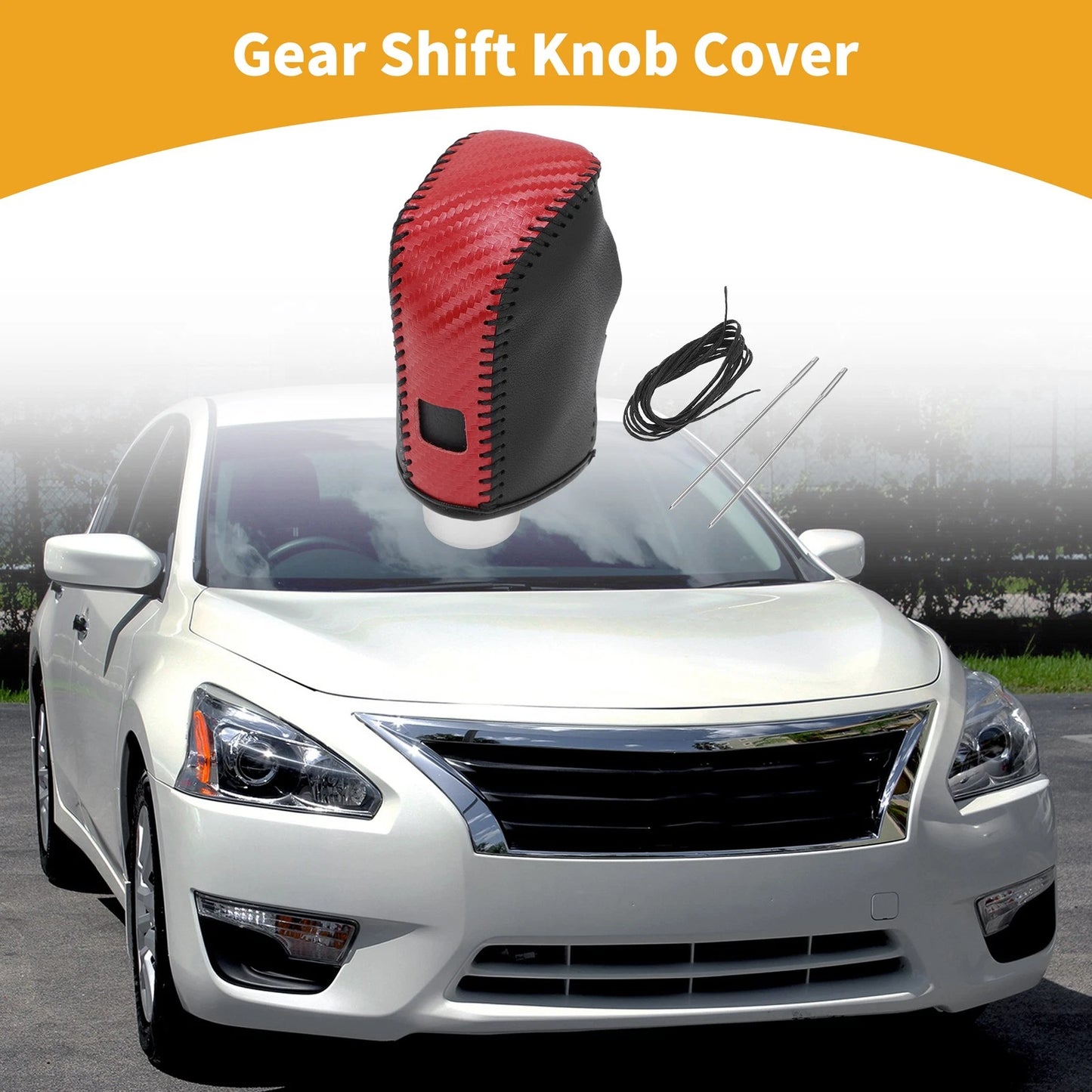 Red Carbon Fiber Gear Shift Knob Cover for Nissan Altima (2019-2024)