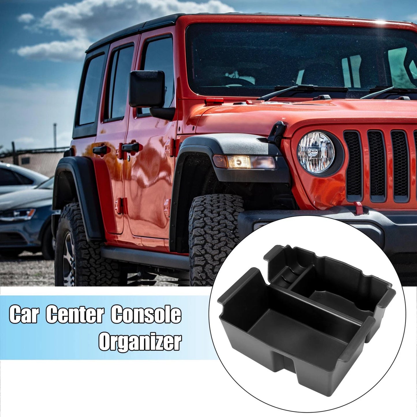 Car Center Console Organizer Armrest Box Insert Tray for Jeep Wrangler (2018-2021)