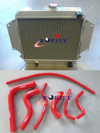 Aluminum Radiator + Blue Hoses for Suzuki Sierra 1.0L 1.3L (1981-1996)