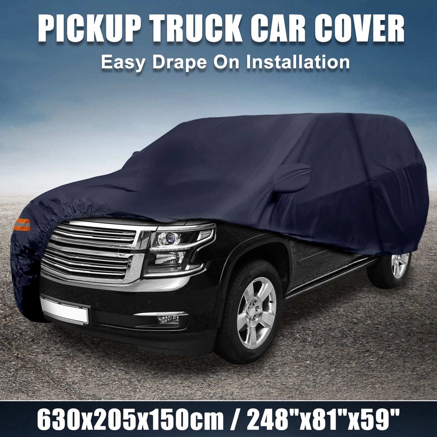 Car Cover for Chevrolet Tahoe 4-Door SUV (2007-2024) Navy Blue 190T PU