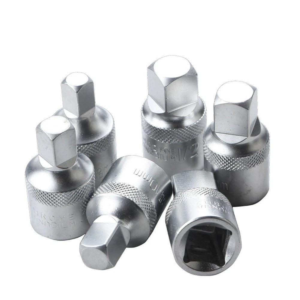 Square Drive Oil Pan Socket Wrench 6PC Set for Vehicle Engine Maintenance