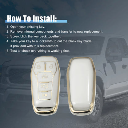 TPU Remote Key Fob Case Cover 5 Button for Ford Fusion F150 Mustang (2006-2020)
